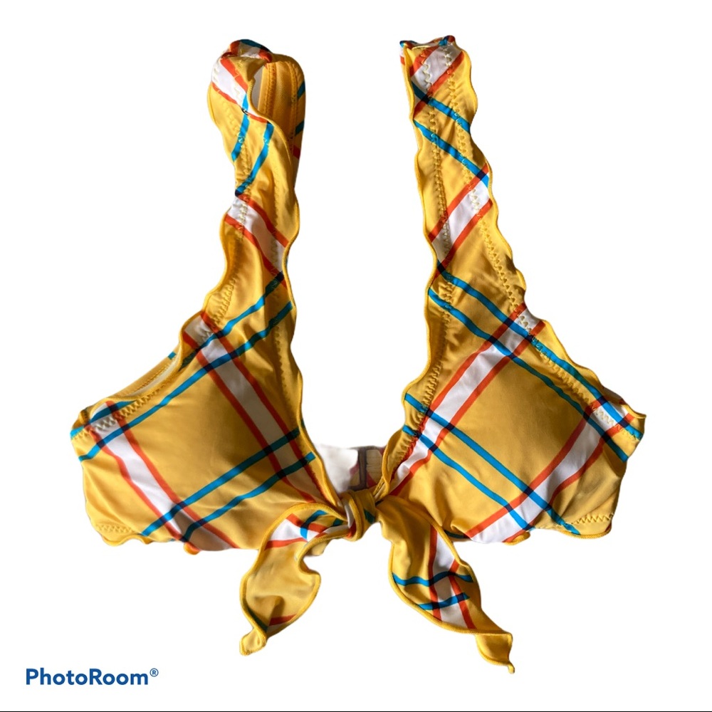 NWT Women’s Hobie Plaid Bikini Top Size XS